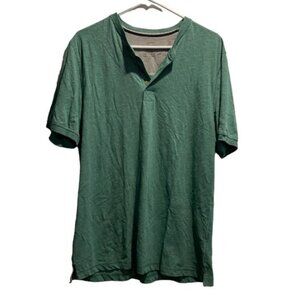 Men's Original Weatherproof Teal Henley Shirt Size Large EUC #4406